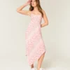 Rochie midi cu tiv asimetric Rochie midi cu tiv asimetric