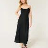 Rochie midi din amestec de in, cu spate decupat Rochie midi din amestec de in, cu spate decupat