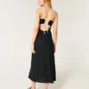 Rochie midi din amestec de in, cu spate decupat Rochie midi din amestec de in, cu spate decupat