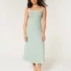 Rochie midi din amestec de in, cu spate decupat Rochie midi din amestec de in, cu spate decupat