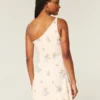 Rochie mini asimetrică din amestec de in Rochie mini asimetrică din amestec de in