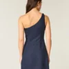 Rochie mini asimetrică din amestec de in Rochie mini asimetrică din amestec de in