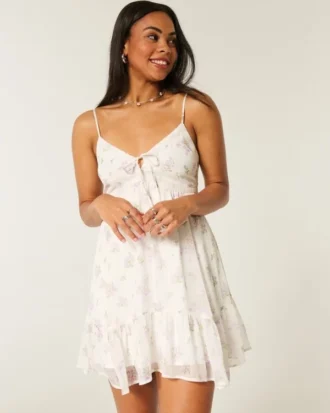 Rochie mini asimetrică din șifon