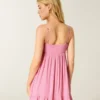 Rochie mini babydoll cu bordură din frânghie Rochie mini babydoll cu bordură din frânghie
