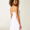 Rochie mini babydoll cu bordură din frânghie Rochie mini babydoll cu bordură din frânghie