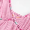 Rochie mini babydoll cu bordură din frânghie Rochie mini babydoll cu bordură din frânghie