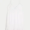 Rochie mini babydoll cu bordură din frânghie Rochie mini babydoll cu bordură din frânghie