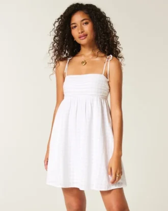 Rochie mini babydoll cu bretele