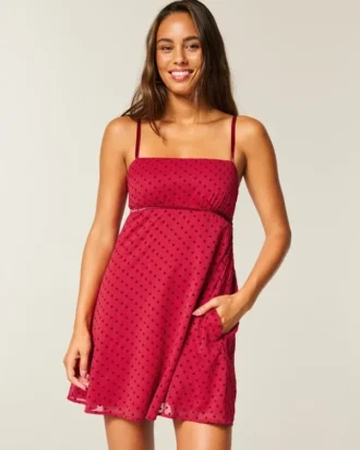 Rochie mini babydoll din șifon
