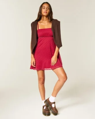 Rochie mini babydoll din șifon