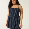 Rochie mini din amestec de in, cu spate decoltat Rochie mini din amestec de in, cu spate decoltat