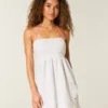 Rochie mini din bumbac terry fără bretele Rochie mini din bumbac terry fără bretele