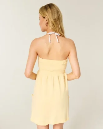 Rochie mini din bumbac terry fără bretele