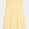 Rochie mini din bumbac terry fără bretele Rochie mini din bumbac terry fără bretele