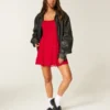 Rochie mini din șifon flocată Rochie mini din șifon flocată