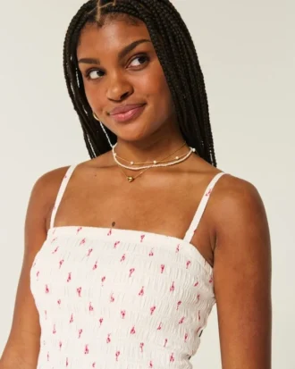Rochie mini fără bretele, cu corset smocuit