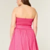 Rochie mini fără bretele cu fundă Rochie mini fără bretele cu fundă