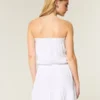 Rochie mini fără bretele, cu șnur și croi bluzon Rochie mini fără bretele, cu șnur și croi bluzon