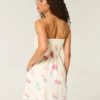 Rochie mini fără bretele din amestec de in