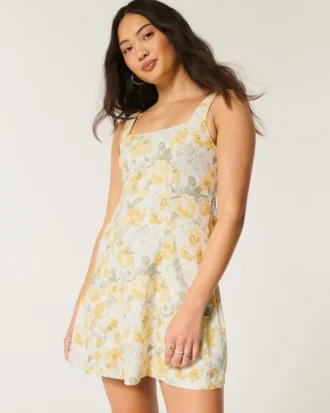 Rochie mini structurată din amestec de in Rochie mini structurată din amestec de in
