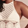 Rochie mini tip halter în stil croșetat Rochie mini tip halter în stil croșetat