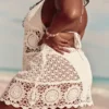 Rochie mini tip halter în stil croșetat Rochie mini tip halter în stil croșetat