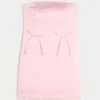 Rochie mulată din satin, fără bretele, cu fundă Rochie mulată din satin, fără bretele, cu fundă