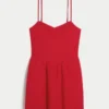Rochie scurată din amestec de in, cu spate deschis Rochie scurată din amestec de in, cu spate deschis