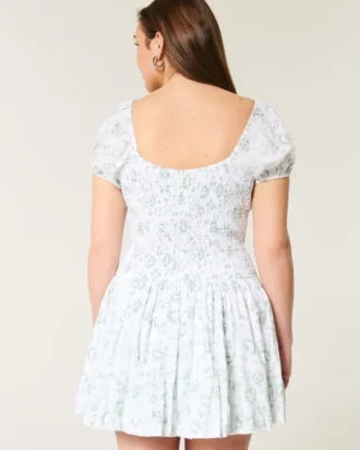 Rochie scurta cu talie joasă și fustă bufată Hollister Sofia