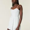 Rochie tip fustă-pantalon din amestec de in, cu spate deschis Rochie tip fustă-pantalon din amestec de in, cu spate deschis