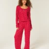 Set pantaloni largi și tricou Henley Always Cozy Set pantaloni largi și tricou Henley Always Cozy