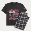 Set tricou cu imprimeu Dale Earnhardt NASCAR și pantaloni de pijama din flanel Set tricou cu imprimeu Dale Earnhardt NASCAR și pantaloni de pijama din flanel