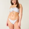 Slip bikini reversibil cu șnur lateral