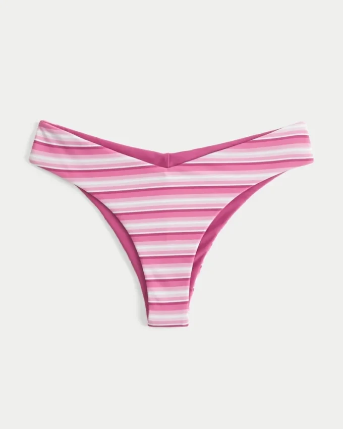 Slip bikini reversibil cu talie în V