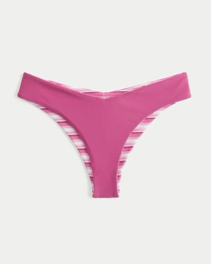 Slip bikini reversibil cu talie în V