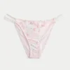 Slip de bikini croșetat, cu talie înaltă și picioare decupate
