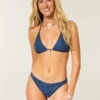 Slip de bikini cu bretele duble din jacquard