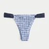 Slip de bikini cu croi înalt și smocuri