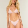 Slip de bikini cu paiete, croșetat, cu legături laterale