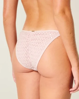 Slip de bikini cu paiete, croșetat, cu legături laterale