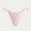Slip de bikini cu paiete, croșetat, cu legături laterale
