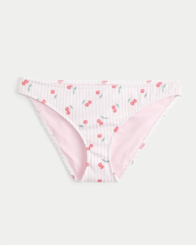 Slip de bikini cu talie joasă și nervuri
