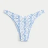 Slip de bikini cu talie în V, cu dungi și croi înalt