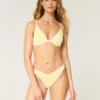Slip de bikini cu talie în V și picioare înalte, cu nervuri