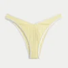 Slip de bikini cu talie în V și picioare înalte, cu nervuri