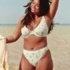 Slip de bikini cu talie înaltă și nervuri