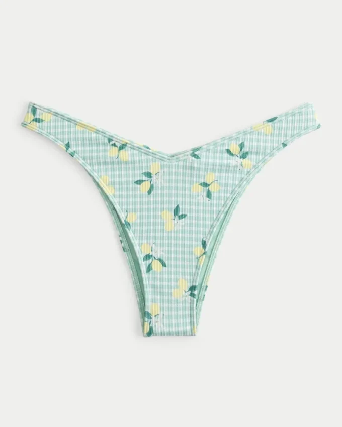 Slip de bikini cu talie înaltă și nervuri