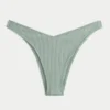 Slip de bikini cu talie înaltă și nervuri