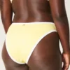 Slip de bikini curbat, cu talie înaltă, cu dungi și decupaj înalt