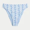 Slip de bikini curbat, cu talie înaltă, cu dungi și decupaj înalt
